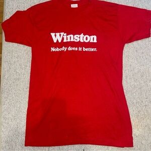 Red Graphic Tee - Winston “Nobody does it better.' Vintage mend size XL.